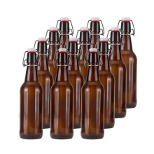 Hot sale empty Swing top glass bottle 500ml amber Glass Beer Bottles with Flip Caps for Home Brewing liquor